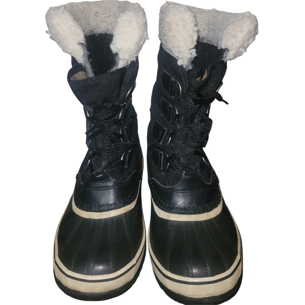Sorel Women's Winter Carnival Waterproof Black Lace-Up Mid-Calf Boots 7 - Picture 3 of 6
